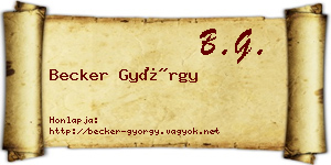 Becker György névjegykártya