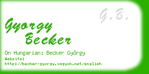 gyorgy becker business card